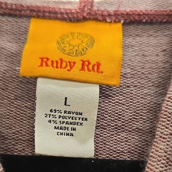 Ruby Rd. Burgundy Hoodie with Gold Details - Picture 2 of 16